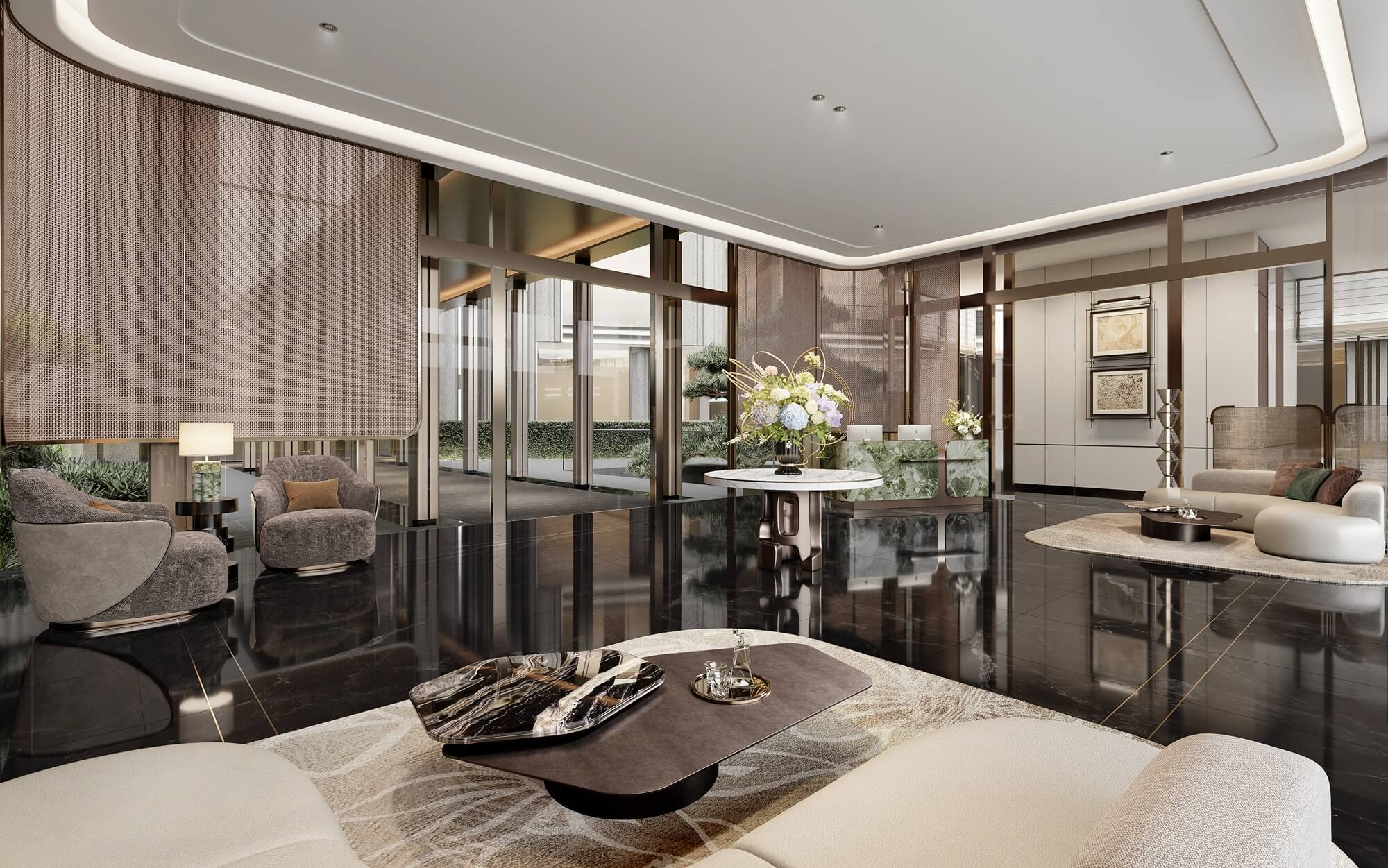 Phối cảnh nội thất bếp cao cấp căn hộ Premier Residences The Magnolia Long Biên